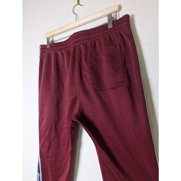Abercrombie & Fitch Red Jogger Fleece Logo Side Stripe Sweatpants Men L Lounge - Picture 4 of 15